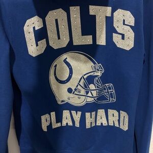 Colts Football Hooded Sweater by Pink Victorias Secret Size Medium
